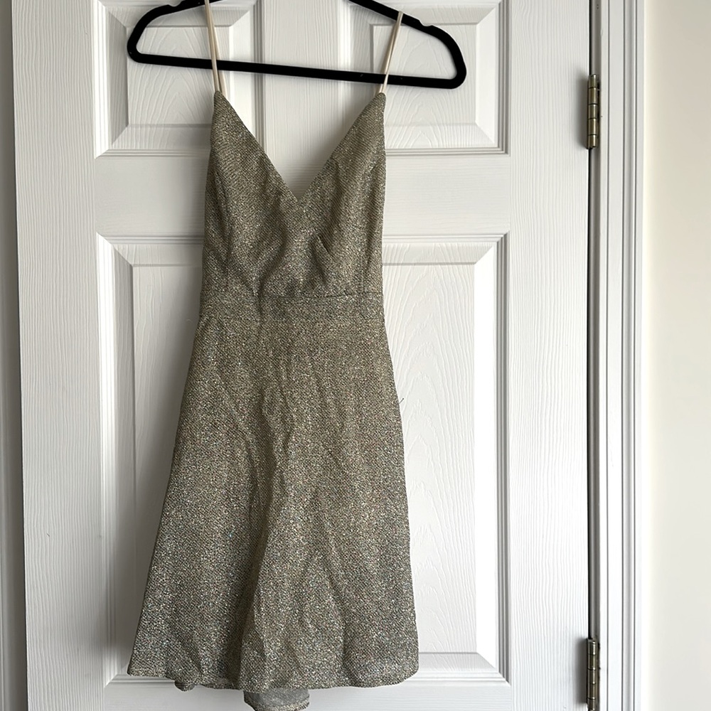 Lulus Sequins Gold Mini Dress Size L